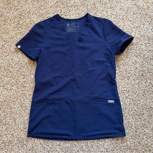 FIGS Technical Collection Casma Scrub Top Women's XXS Navy Blue